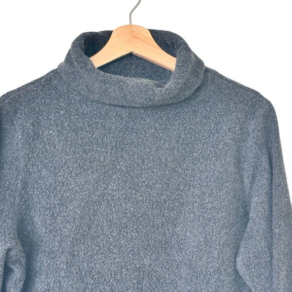 Eileen Fisher M turtleneck gray cotton blend Fleece sweater - Picture 5 of 8
